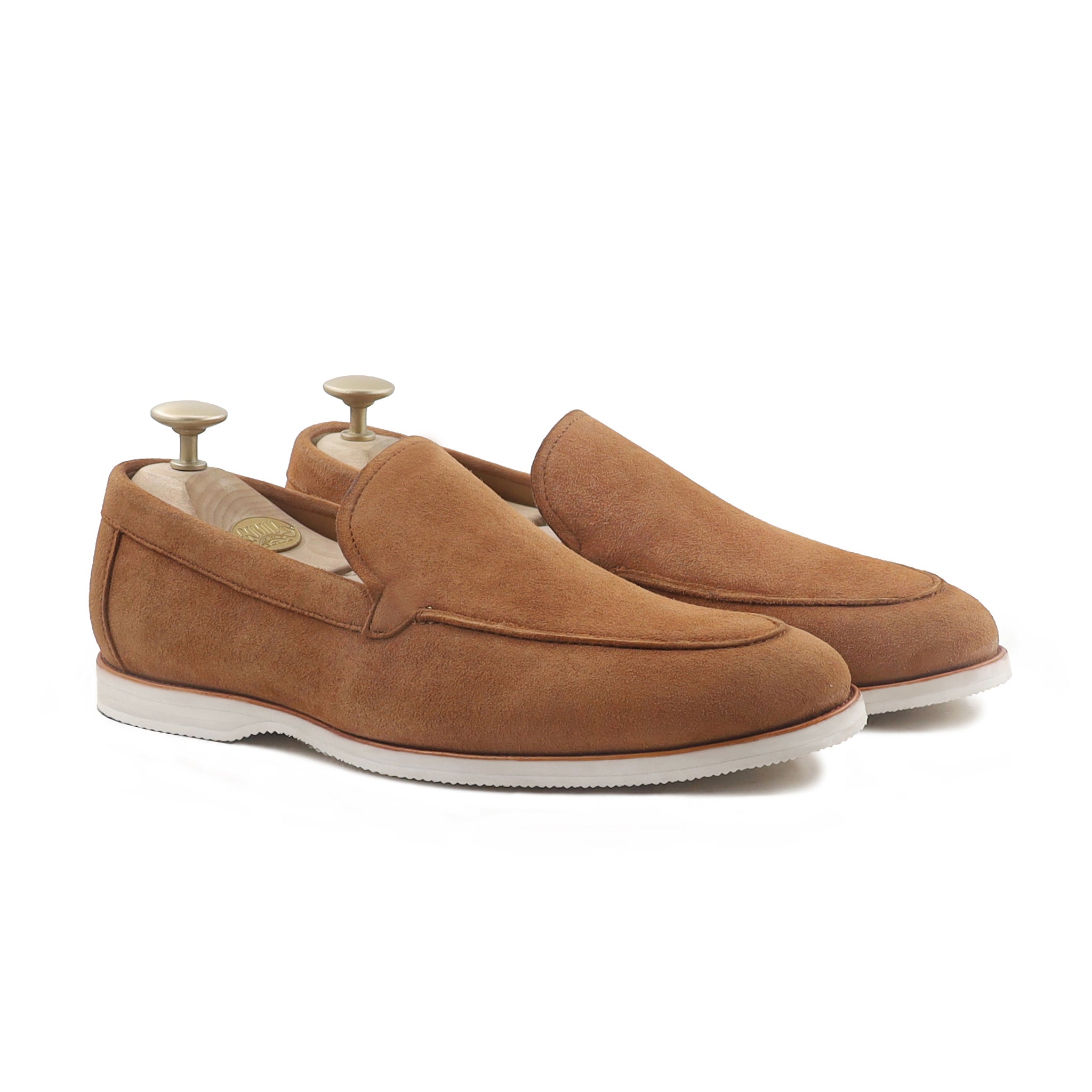 Chikafusa - Men's Tan Kid Suede Loafer