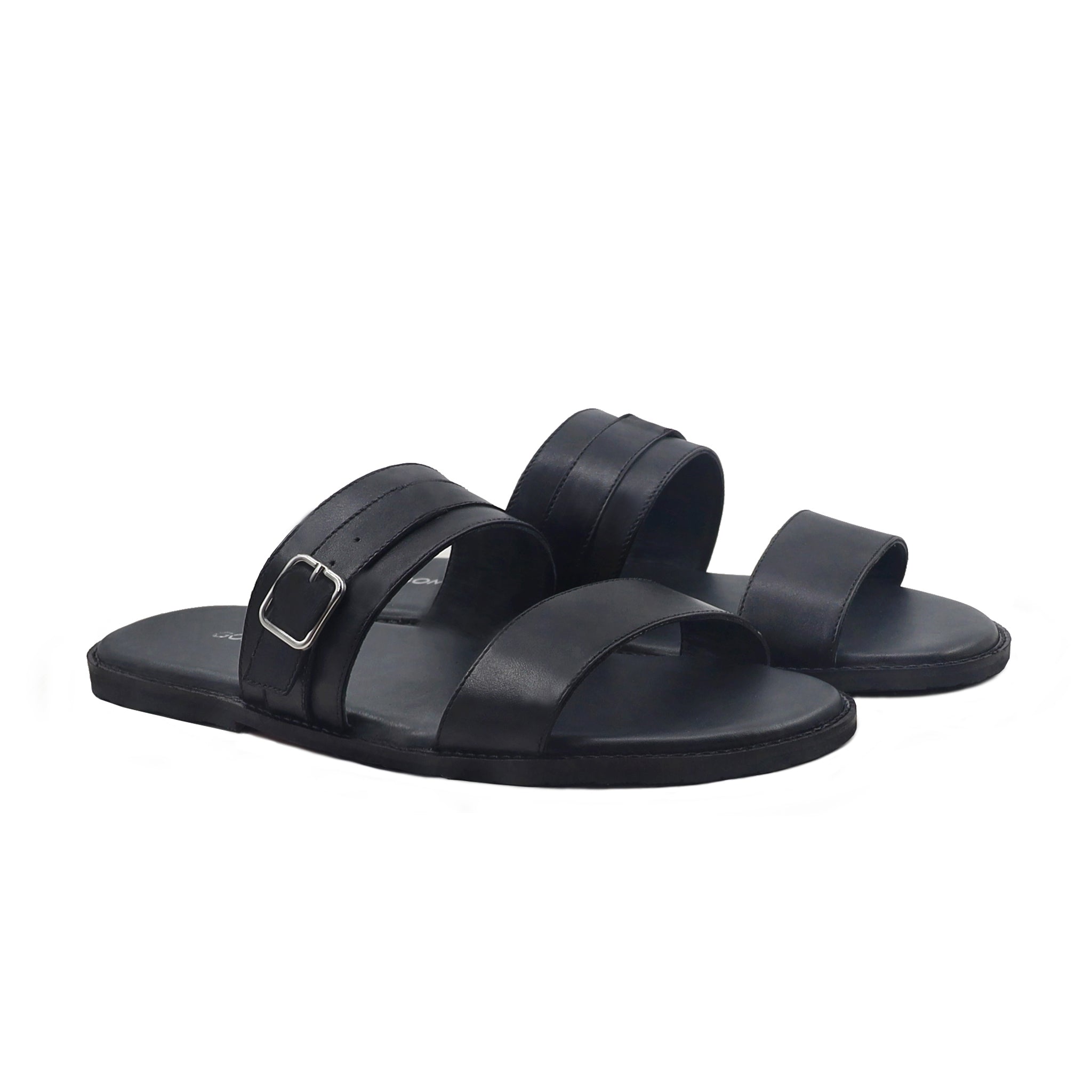 Henley - Men's Black Calf Leather Slipper