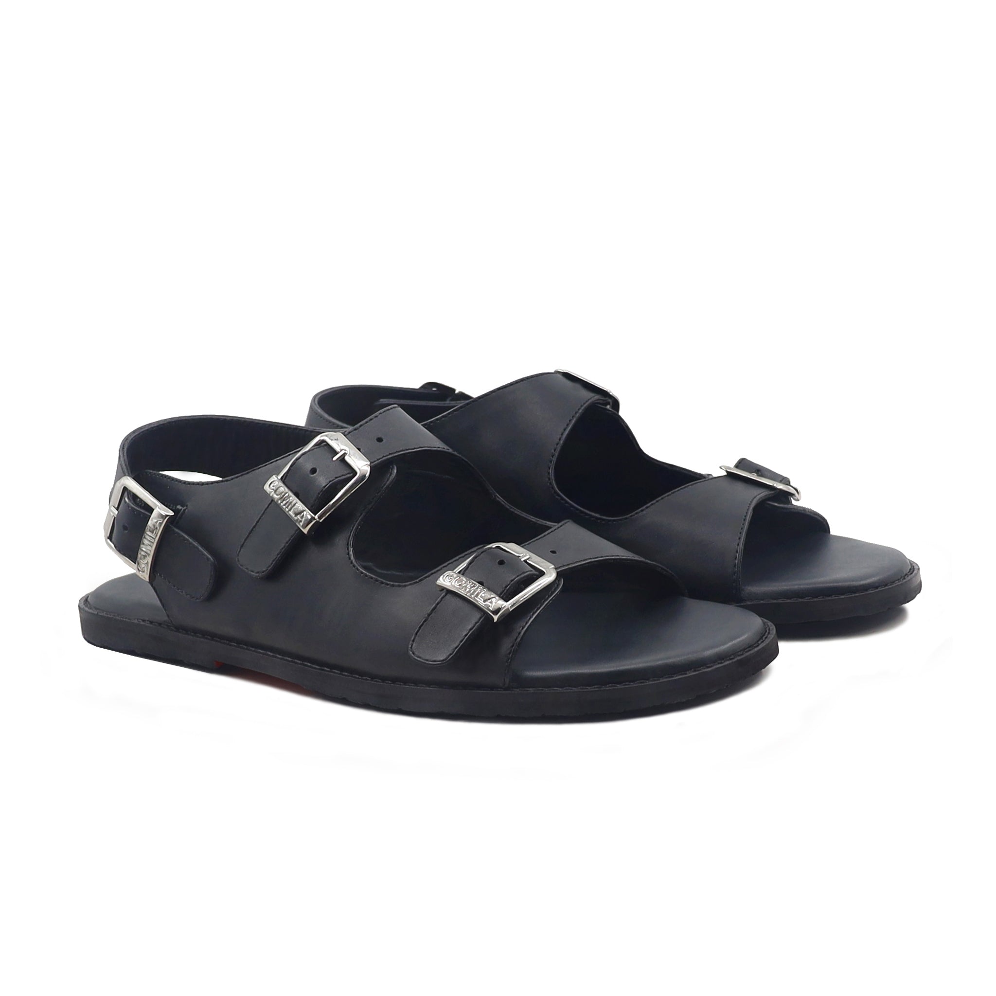 Keenan - Men's Black Calf  Leather Sandals