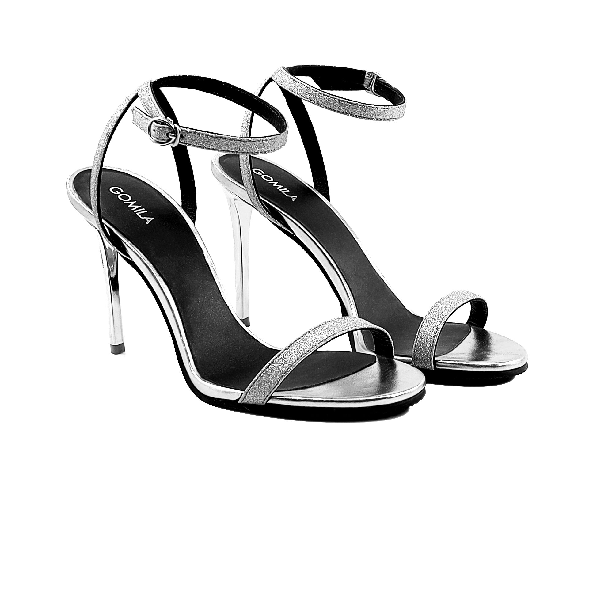 Emilia - Women's Silver Strapped Heels