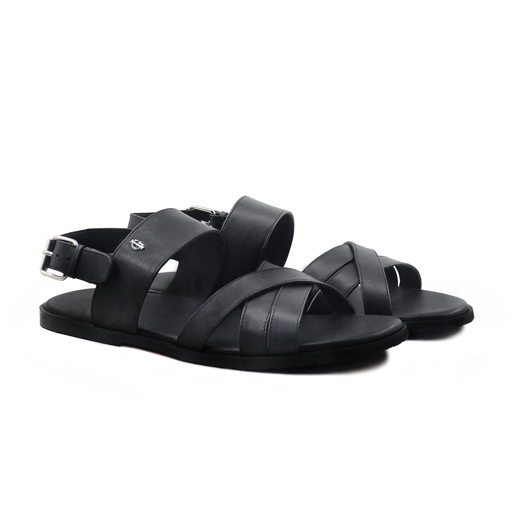 Kellen - Men's Black Calf Leather Sandals