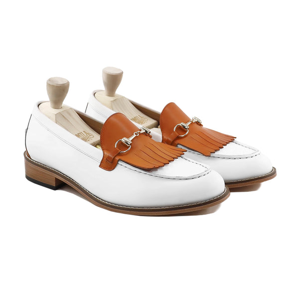 Zaidin - Men's White and Tan Calf Leather Loafer