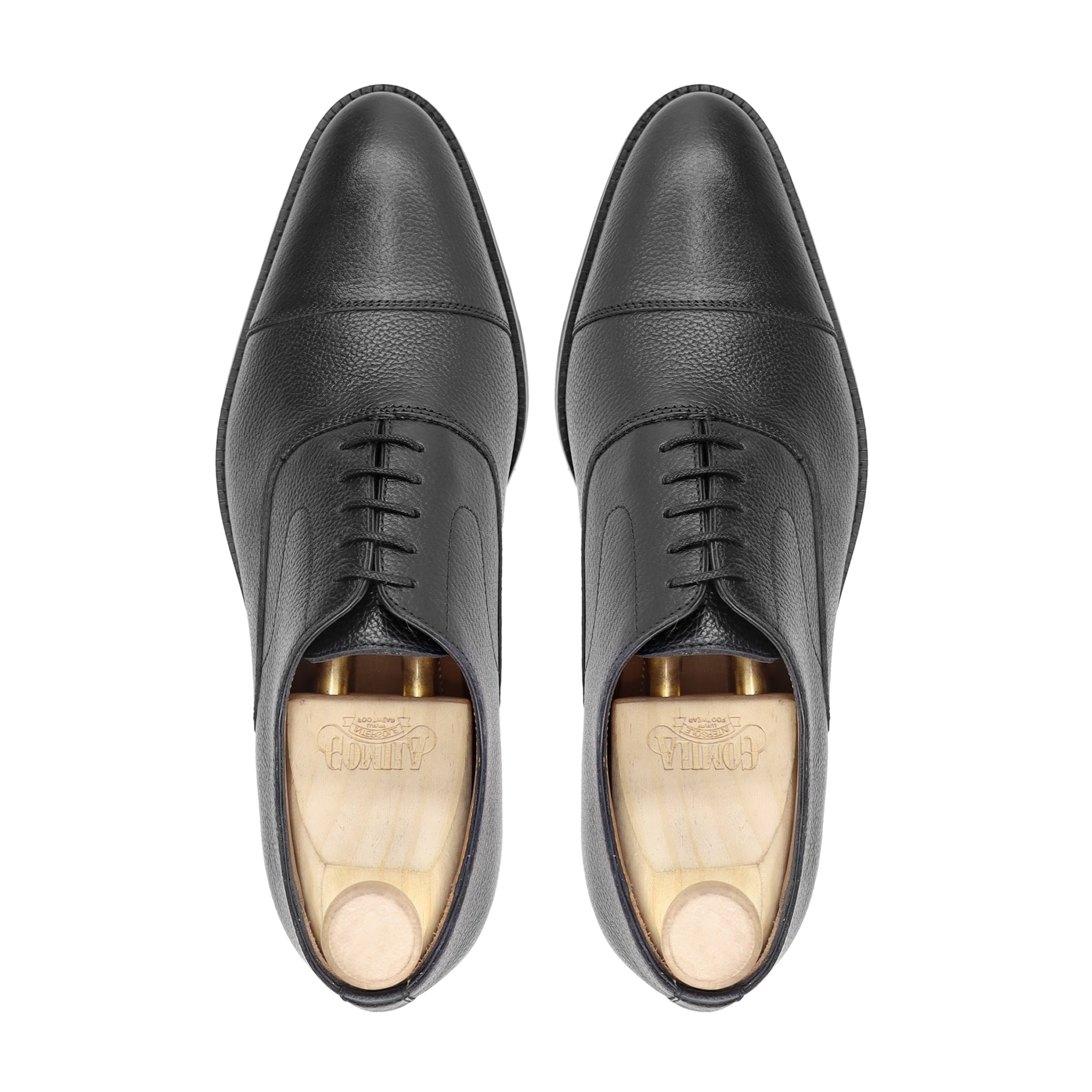 Warsaw - Men's Black Pebble Grain Leather Oxford Shoe