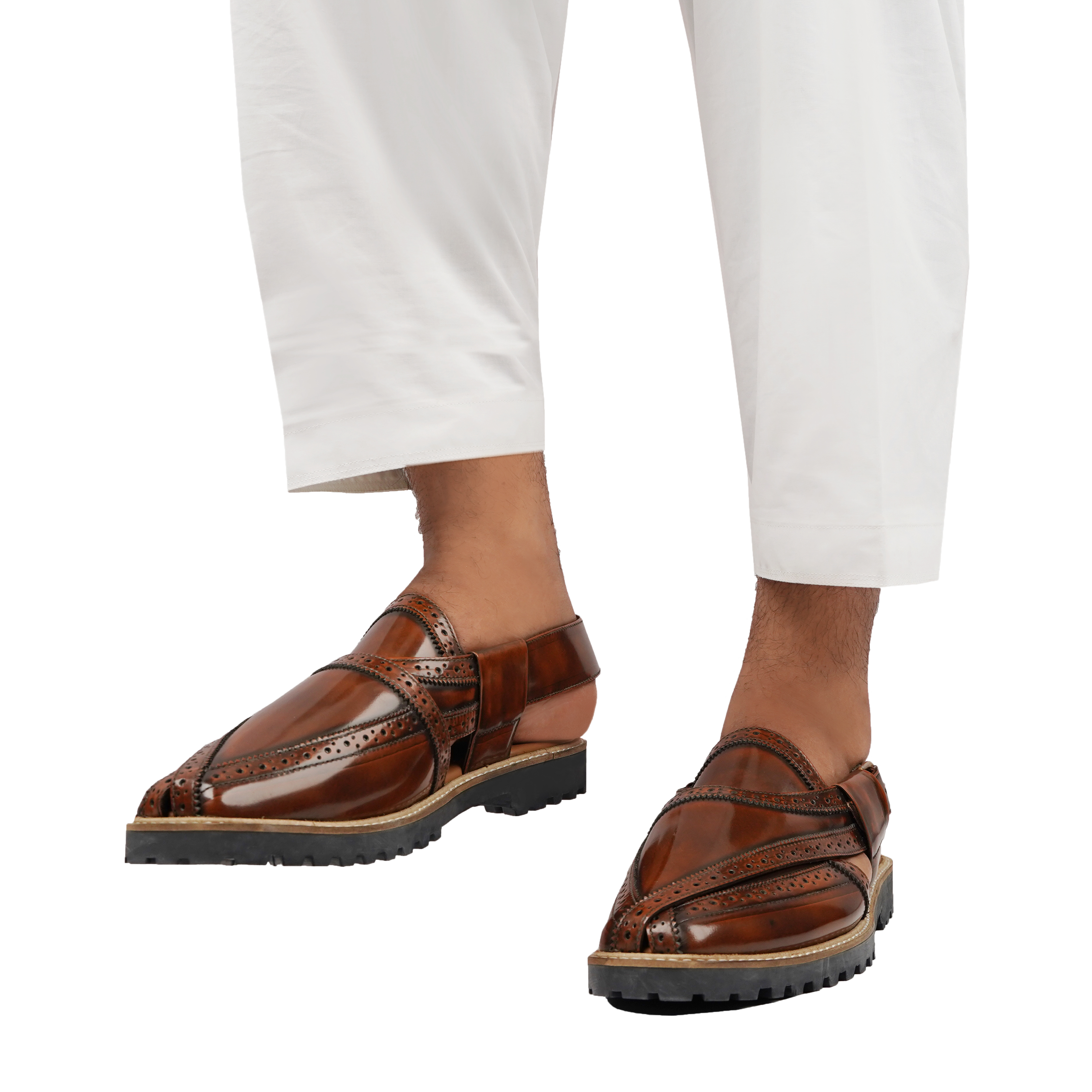 Brooklyn - Men's Tan Box Leather High Shine Sandal