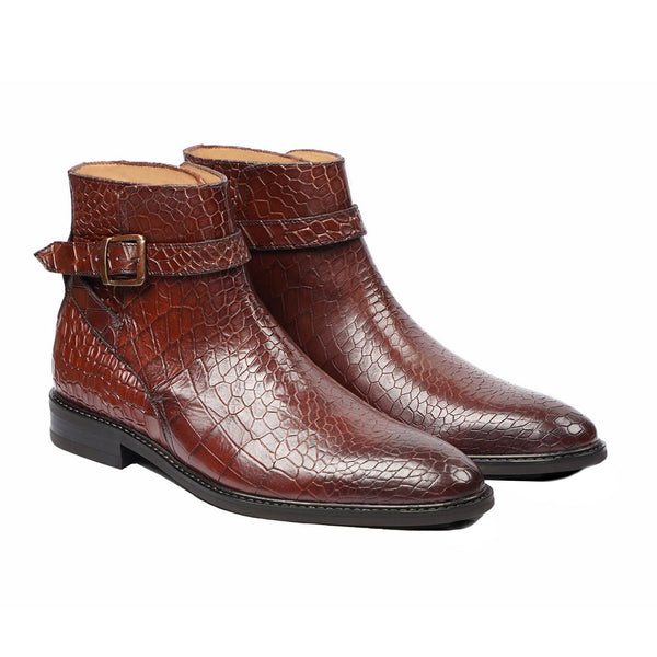 Koemi - Men's Brown Patina Calf Leather Jodhpur Boot