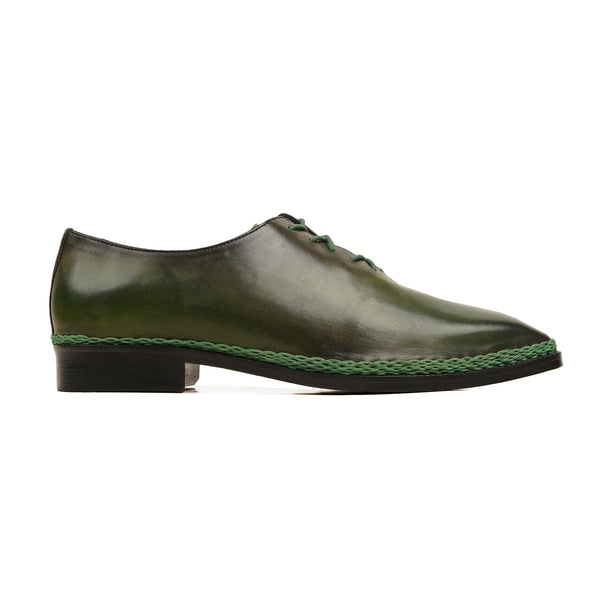 Lieksa Gy - Men's Burnish Green Calf Leather Wholecut Shoe