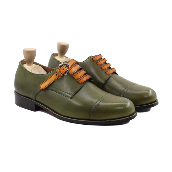 Zabby - Men's Green Calf Leather Derby Shoe