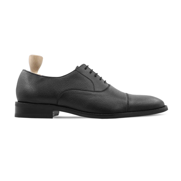 Plock - Men's Black Pebble Grain Leather Oxford Shoe