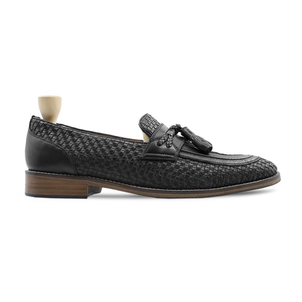 Burlington - Men's Black Hand Woven Calf Leather Loafer