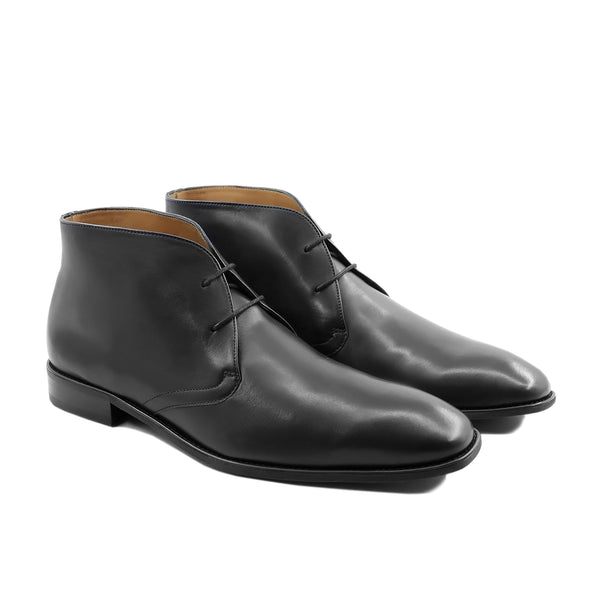 Katow - Men's  Black Calf Leather Chukka Boot