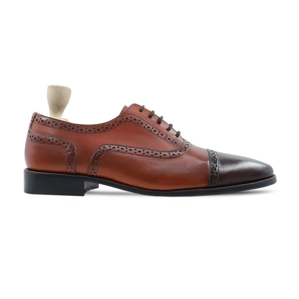 Homyel - Men's Light brown and Dark Brown Calf Leather Oxford Shoe