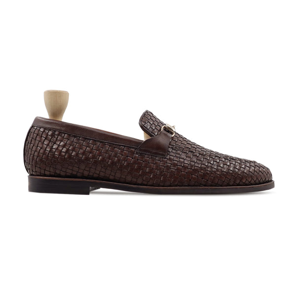 Kherson - Men's Dark Brown Hand Woven Calf Leather Loafer