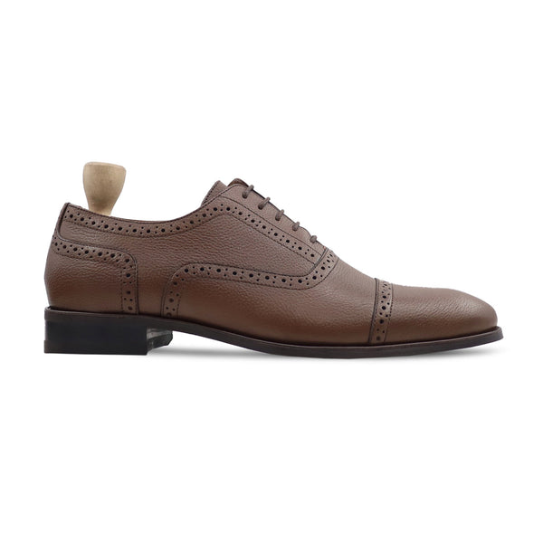 Ieper - Men's Brown Pebble Grain Leather Oxford Shoe